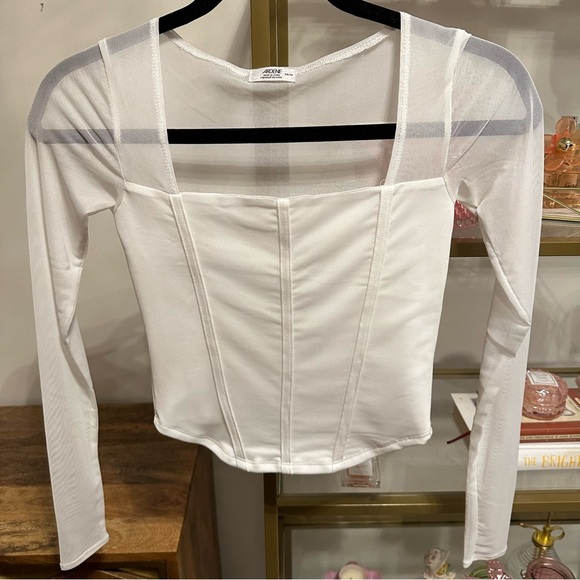 Mesh longsleeve corset top - Picture 2 of 8